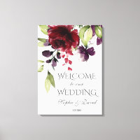 Sympathie Burgundy Purple Floral Welcome Mariage S