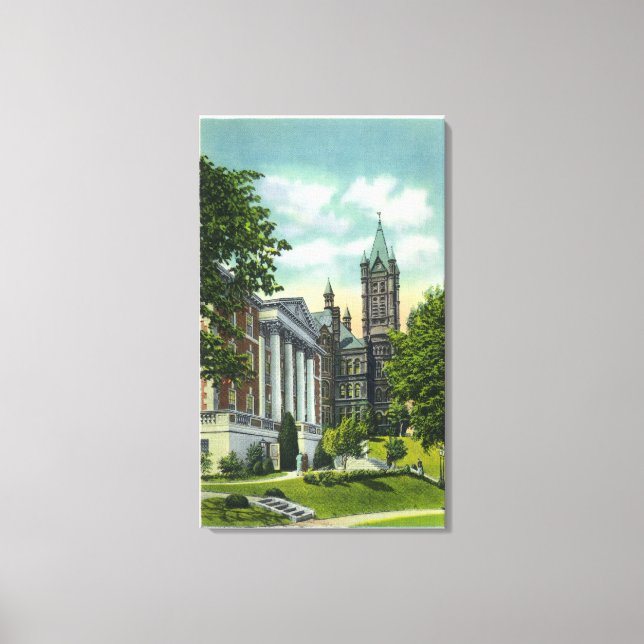 Toile Syracuse U Campus Vue montrant Crouse College (Recto)