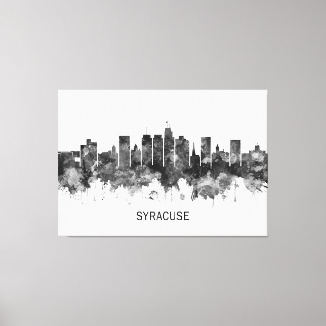 Toile Syracuse USA Skyline BW (Recto)