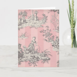 Toile Szene mit rosa Streifen Karte