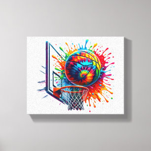 Toile T-shirt Coloré de Basketball Teinté par Nouage Pan
