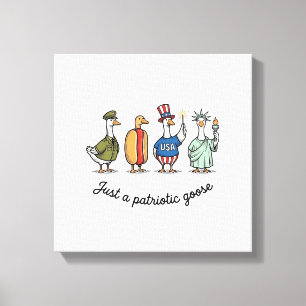 Toile T-shirt drôle de l'oie patriotique gravure vintage