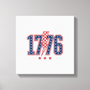Toile T-shirt graphique vintage éclair patriotique 1776_