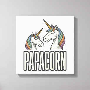 Toile T-Shirt Papa Licorne Papa Gravure Vintage Des