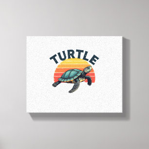 Toile T-Shirt Tortue Rétro