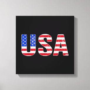 Toile T Shirt USA Drapeau Américain Patriotique Hommes F