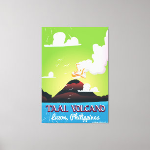 Toile Taal Volcano Volcan Philipp affiche de voyage vint