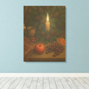 Toile Table Évergreen – Lumière de Chandelle et Sérénité