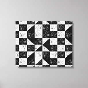 Toile Tableau de bord et fleurs vintage noir et blanc