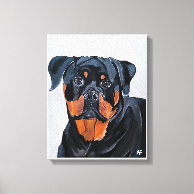 Toile Tableau de Rottweiler par Alfred Fox (Recto)