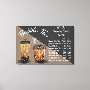 Toile Tableau des prix des donuts au bubble tea personna