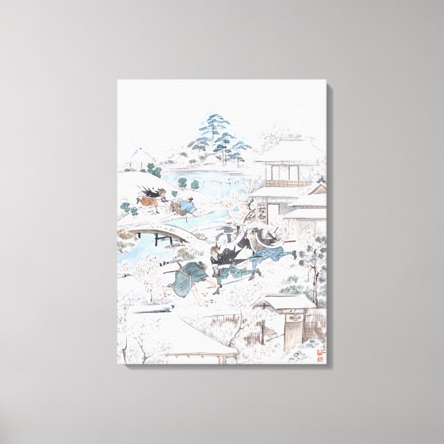 Toile Tableau japonais des 47 Ronin Fighting Samurai (Recto)