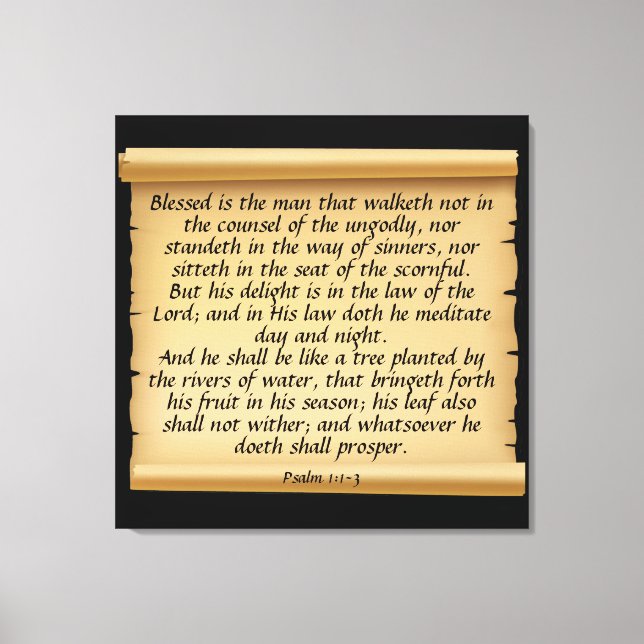 Toile Tableau Psaume 1:1-3 (Recto)