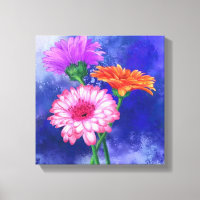 Tableaux de trois couleurs Gerberas - Peinture