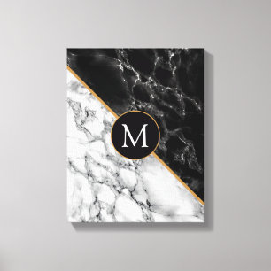 Toile Tableaux personnalisés en marbre noir blanc