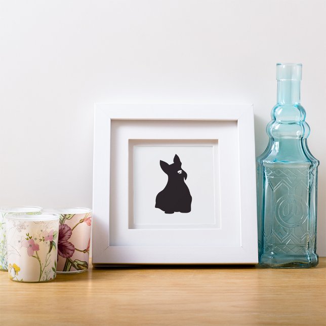 Toile Tableaux Silhouette Terrier dessinés à la main (Hand Drawn Scottie Dog Silhouette)