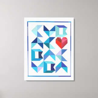 Toile Tablette Cubain Étendue Coeur