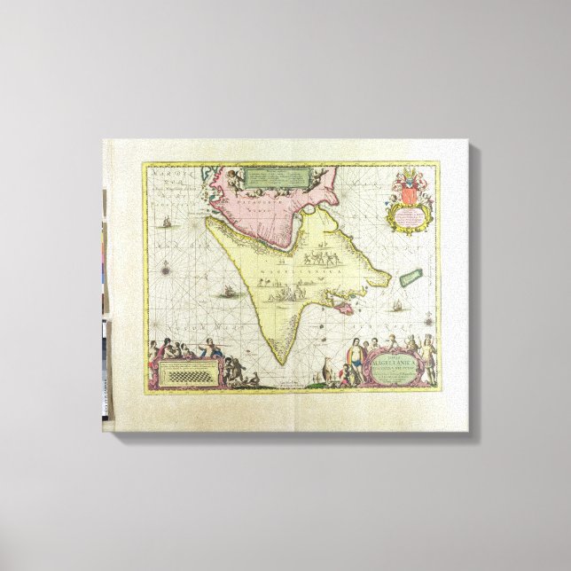 Toile Tabula Magellanica, Quatierrae del Fuego, assiette (Recto)