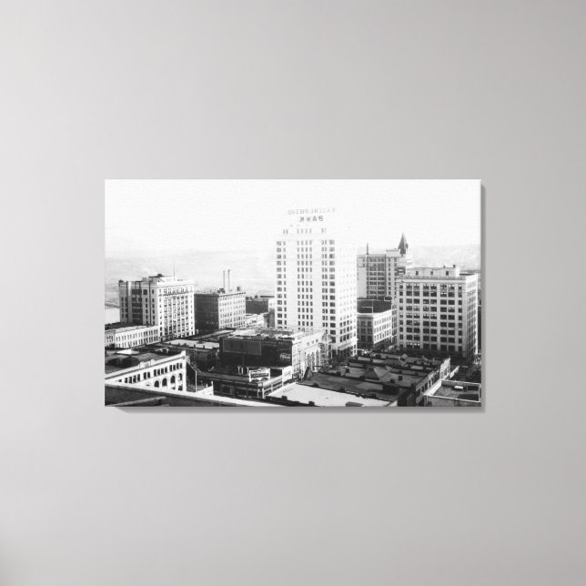Toile Tacoma, WA Skyline View de Winthrop Hotel (Recto)