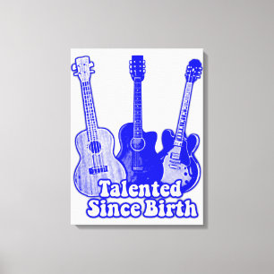 Toile Talentueux depuis la naissance. Guitares bleues vi