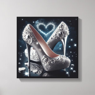 Toile Talons hauts, coeurs et diamants de Stilettos