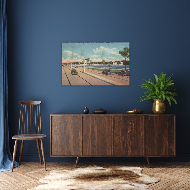 Toile Tampa, FL - Vue sur Bayshore Blvd, Bridge (Créateur téléchargé)