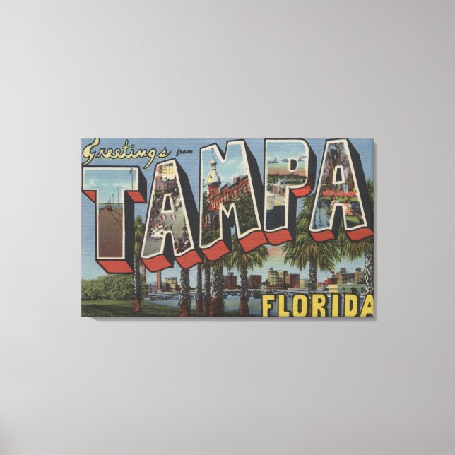 Toile Tampa, FlorideGrandes lettres ScènesTampa, FL (Recto)