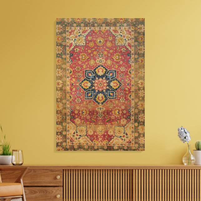 Toile Tapis rouge or Kashan tapis Perse Asiatique (Insitu(Salon))