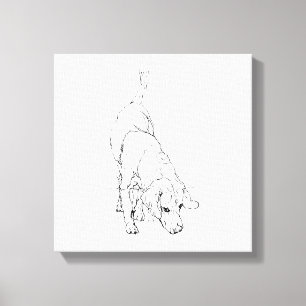 Toile Tasse Beagle – Dessin à l'encre fait main Chien 