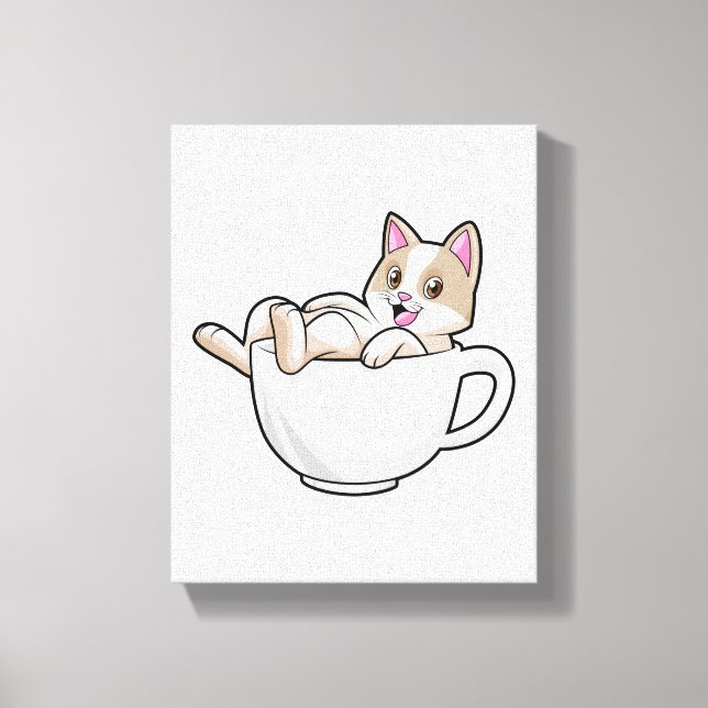 Toile Tasse de thé chat (Recto)