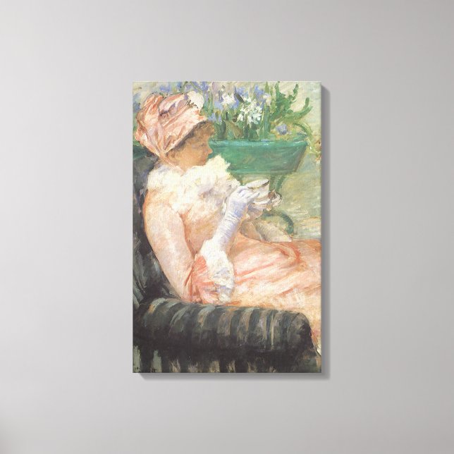 Toile Tasse de thé par Mary Cassatt, Impressionnisme Vin (Recto)
