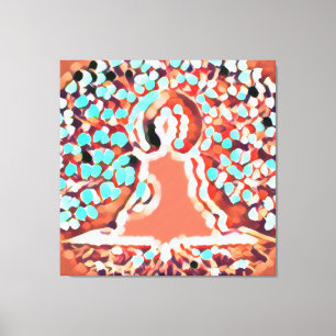 Toile Tat Tvam Asi   Red Aura, Bouddha