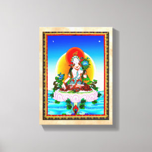 Toile Tatouage blanc Tara de thangka tibétain oriental
