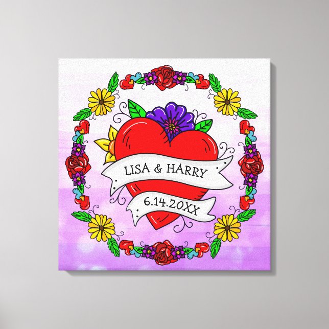 Toile Tatouage Graffiti Art Style Mariage mariée et cham (Recto)