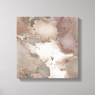 Toile Taupe palette encre et or abstrait