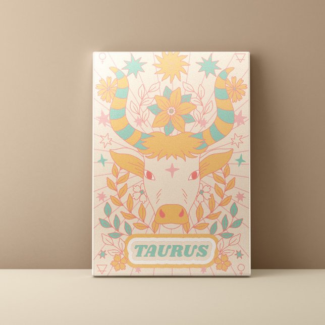 Toile Taurus Celestial Zodiac Pastel Dreams Mur Arts (Créateur téléchargé)