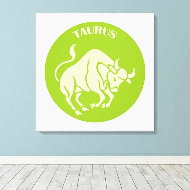 Toile Taurus, Zodiac Sign, Horoscope, Astrology (Insitu (Plancher de Bois))