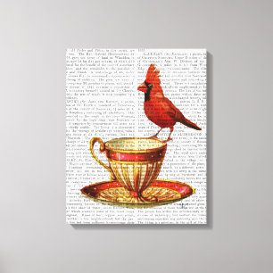 Toile Teacup Et Cardinal Rouge