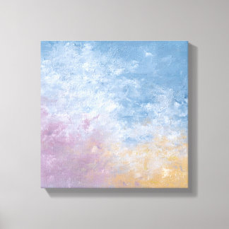 Toile Teal & Peach Textured Abstract Canvas Print