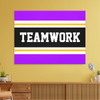 TEAMWORK Bright Purple Black White Racing Stripes