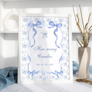 Toile Teddy Bär Bogen Errate wie viele Süßigkeiten Poster