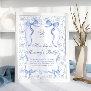 Toile Teddybär Blau Wie groß ist Mamas Bauch Poster