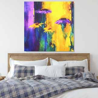 Toile Teintes vives - Abstrait peinture florale