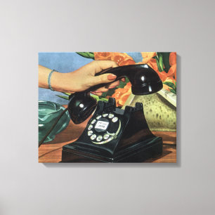 Toile Téléphone rétro avec cadran Rotary, affaires Vinta