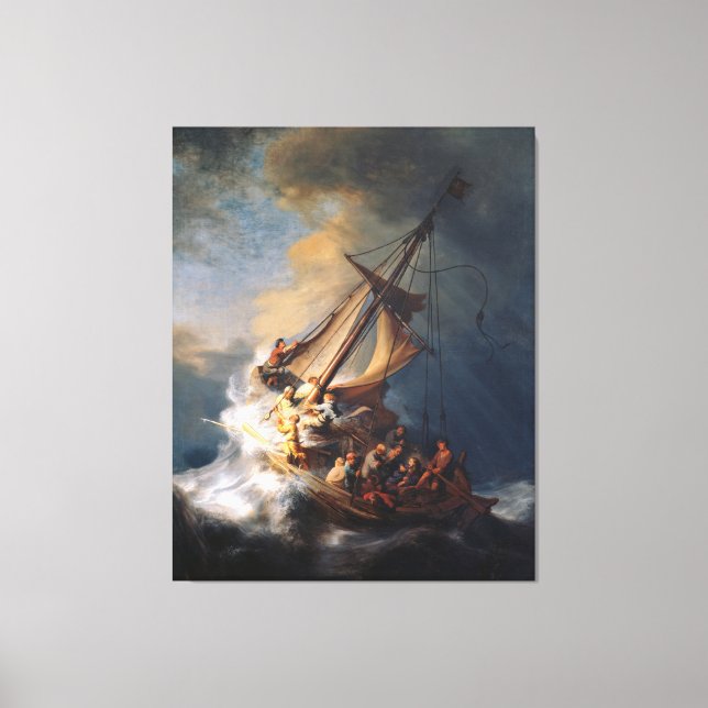 Toile Tempête de Rembrandt Mer de Galilée Peinture (Recto)