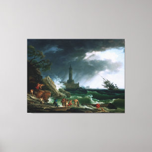 Toile Tempête sur une côte méditerranéenne par Claude Jo