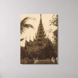 Toile Temple à Mandalay, Birmanie, fin du 19ème siècl
