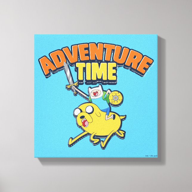 Toile Temps d'aventure | Finn Riding Jake (Recto)