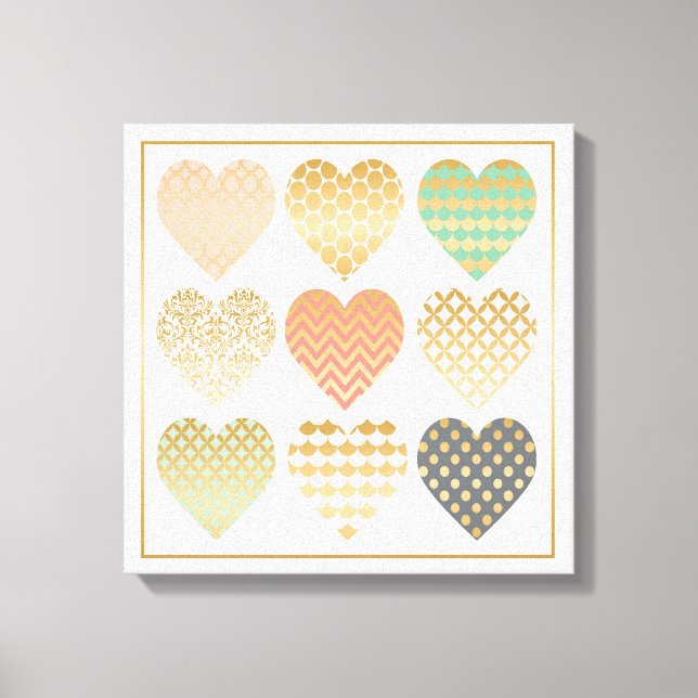 Toile tendances modernes coeurs graphiques (Recto)