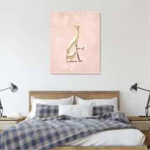 Toile tendue Art déco gris rose gold